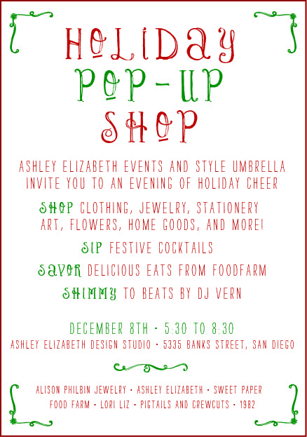 Holiday Pop Up Shop!!!